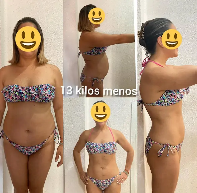 Clienta con resultados de nuestro entrenamiento online